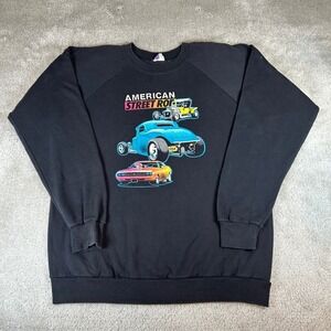 Vintage‎ 90s Sun Sportswear Sweatshirt Men's XL Black American Street Rod USA